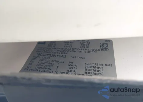 2013 Chevrolet Express 3500 Work Van из США, поврежденный, VIN 1GCZGUCA2D1133440